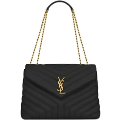 Yves Saint Laurent - Loulou Medium in Quilted Leather - Black Light Bronze - Saint Laurent Exclusive Collection - Avvenice