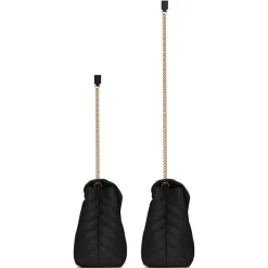 Yves Saint Laurent - Loulou Medium in Quilted Leather - Black Light Bronze - Saint Laurent Exclusive Collection - Avvenice