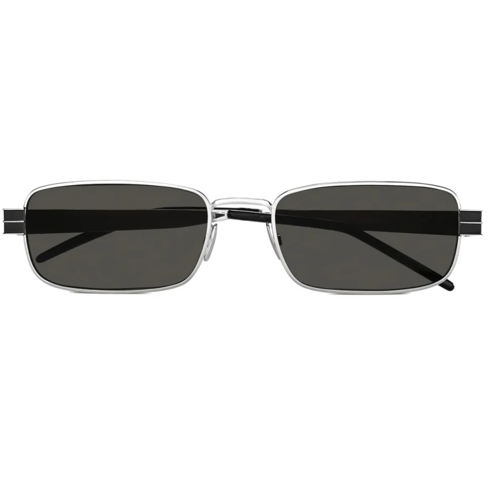 Yves Saint Laurent - Monogramme Rectangular SL M49 Sunglasses - Black Silver - Saint Laurent Eyewear - Avvenice