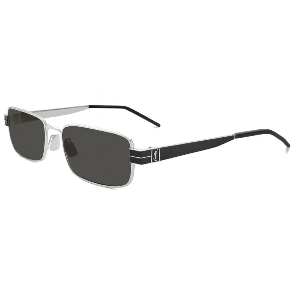 Yves Saint Laurent - Monogramme Rectangular SL M49 Sunglasses - Black Silver - Saint Laurent Eyewear - Avvenice