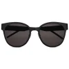 Yves Saint Laurent - Monogramme SL M42 Round Sunglasses with Nylon Lenses and Acetate Temples - Black - Saint Laurent Eyewear - Avvenice