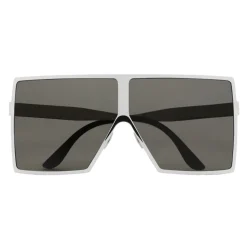 Yves Saint Laurent - New Wave 182 Betty Silver Sunglasses in Shiny Metal with Gray Nylon Lenses - Saint Laurent Eyewear - Avvenice