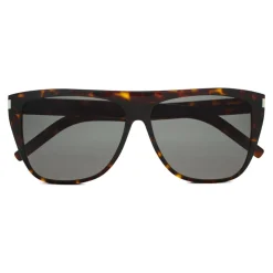 Yves Saint Laurent - New Wave SL 1/F Slim Sunglasses with Square Wellington Frame - Light Havana - Saint Laurent Eyewear - Avvenice