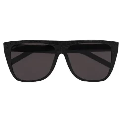 Yves Saint Laurent - New Wave SL 1 Sunglasses with Leather Thick Frame - Black - Saint Laurent Eyewear - Avvenice