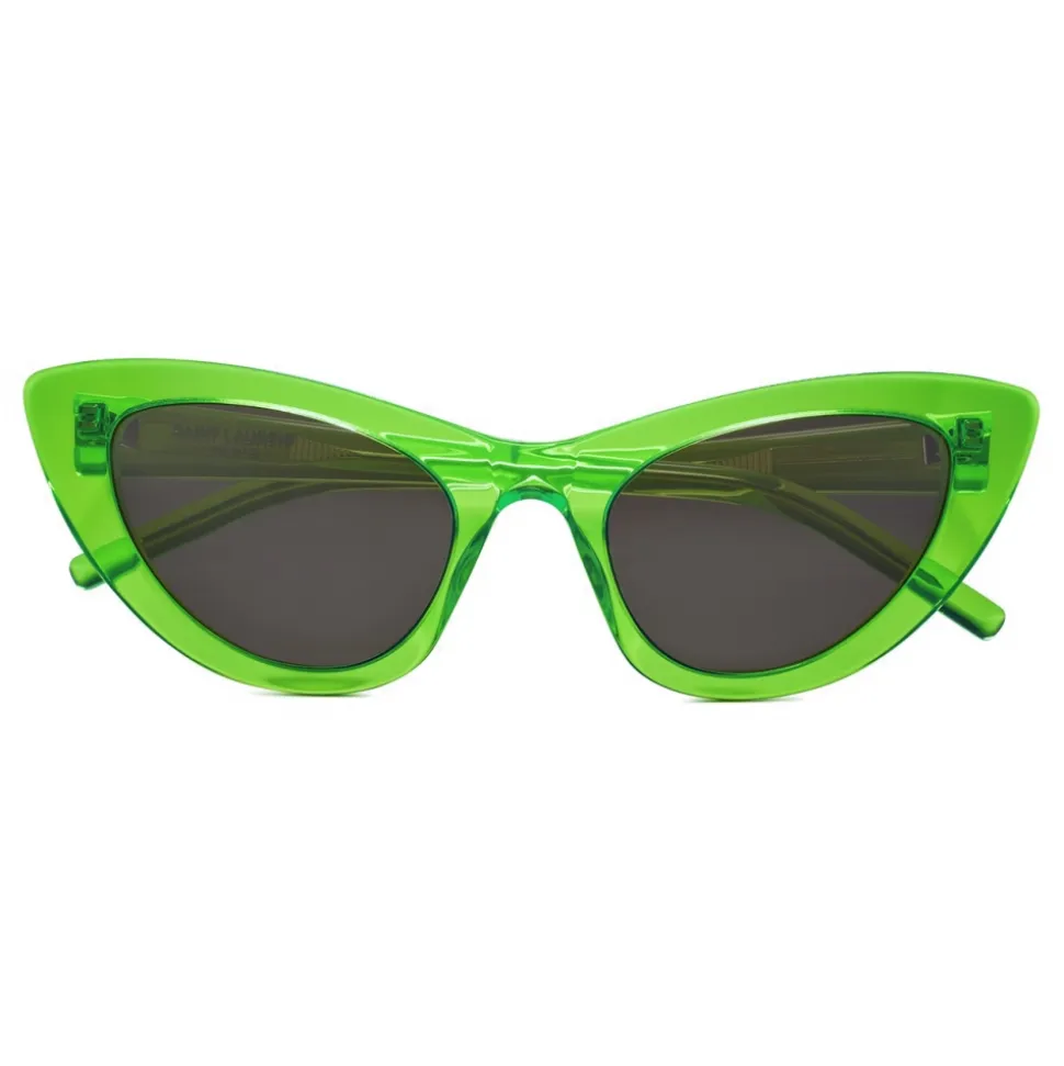 Yves Saint Laurent - New Wave SL 213 Lily Sunglasses with Triangular Frame - Transparent Green - Saint Laurent Eyewear - Avvenice