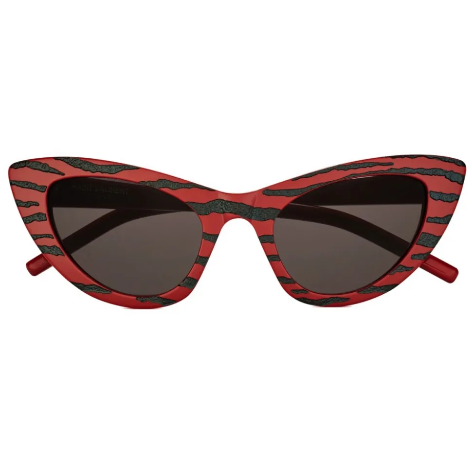 Yves Saint Laurent - New Wave SL 213 Lily Sunglasses with Triangular Frame - Tiger Red Legion - Saint Laurent Eyewear - Avvenice