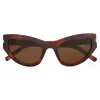 Yves Saint Laurent - New Wave SL 215 Grace Sunglasses with Triangular Frame - Havana - Saint Laurent Eyewear - Avvenice