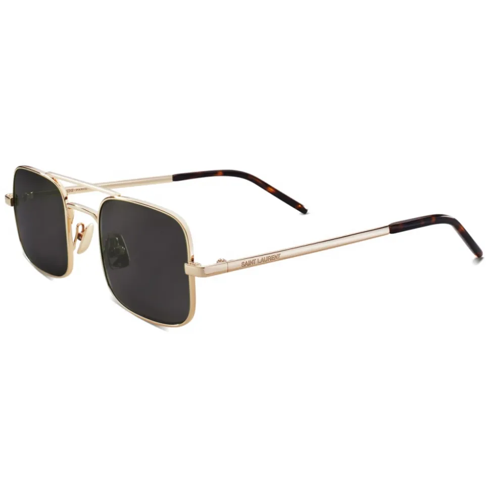 Yves Saint Laurent - Rectangular SL 331 Sunglasses - Gold Black - Saint Laurent Eyewear - Avvenice