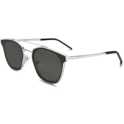 Yves Saint Laurent - Round Metal SL 28 Sunglasses - Silver - Sunglasses - Saint Laurent Eyewear - Avvenice
