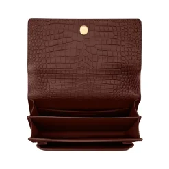 Yves Saint Laurent - Sunset Medium in Crocodile-Embossed Leather - Red Velvet - Saint Laurent Exclusive Collection - Avvenice