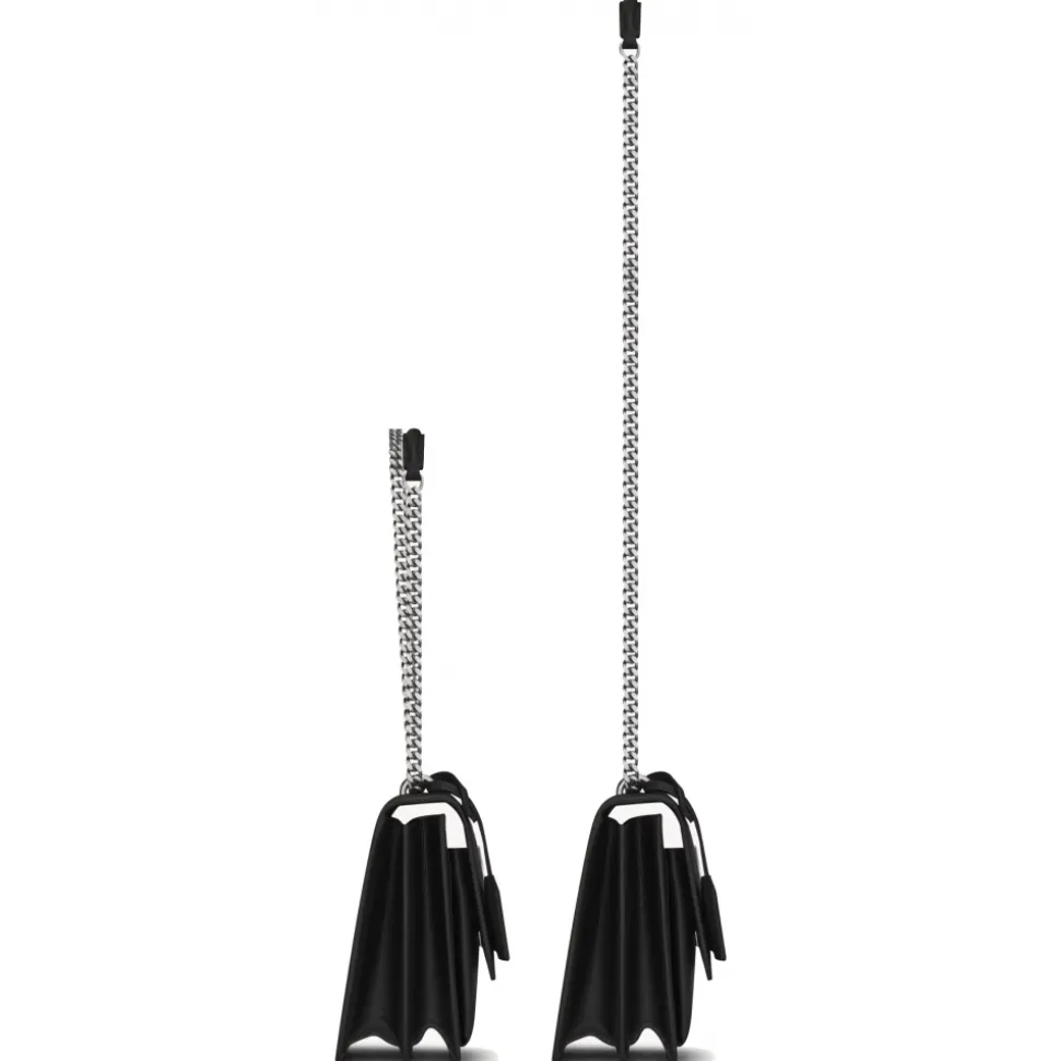 Yves Saint Laurent - Sunset Medium in Smooth Leather - Black Silver - Saint Laurent Exclusive Collection - Avvenice