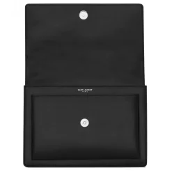 Yves Saint Laurent - Sunset Medium in Smooth Leather - Black Silver - Saint Laurent Exclusive Collection - Avvenice