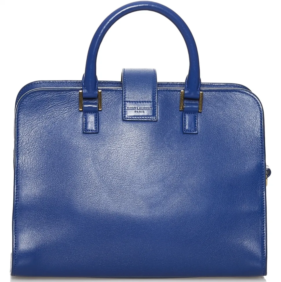 Yves Saint Laurent Vintage - Monogram Cabas Leather Satchel - Blue - Leather Handbag - Luxury High Quality - Avvenice