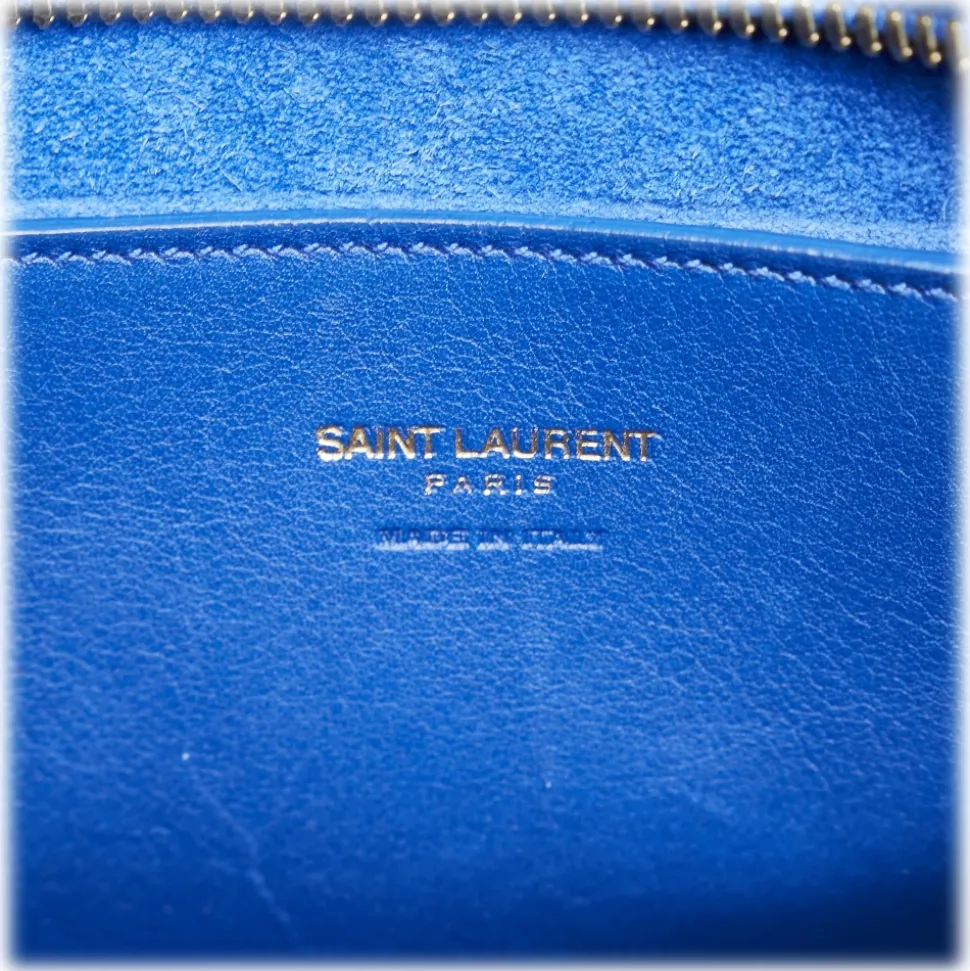 Yves Saint Laurent Vintage - Monogram Cabas Leather Satchel - Blue - Leather Handbag - Luxury High Quality - Avvenice