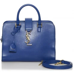 Yves Saint Laurent Vintage - Monogram Cabas Leather Satchel - Blue - Leather Handbag - Luxury High Quality - Avvenice