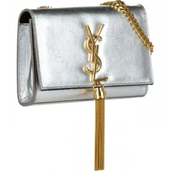 Yves Saint Laurent Vintage - Classic Kate Tassel Leather Crossbody Bag - Silver - Leather Handbag - Luxury High Quality - Avvenice