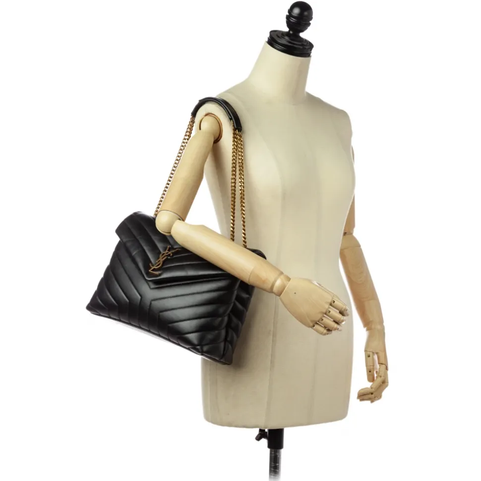 Yves Saint Laurent Vintage - LouLou Leather Shoulder Bag - Black - Leather Handbag - Luxury High Quality - Avvenice