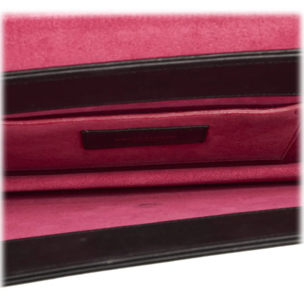 Yves Saint Laurent Vintage - Leather Clutch Bag - Red Black - Leather Handbag - Luxury High Quality - Avvenice