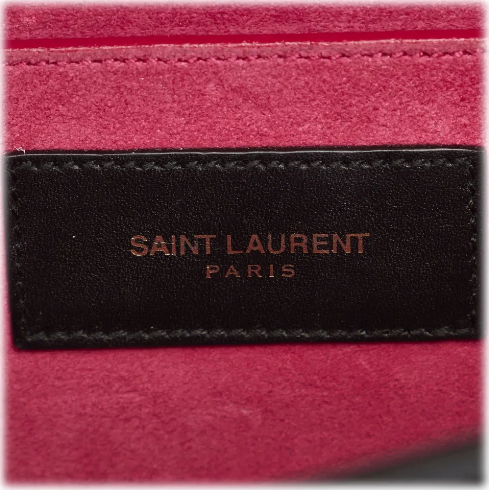Yves Saint Laurent Vintage - Leather Clutch Bag - Red Black - Leather Handbag - Luxury High Quality - Avvenice
