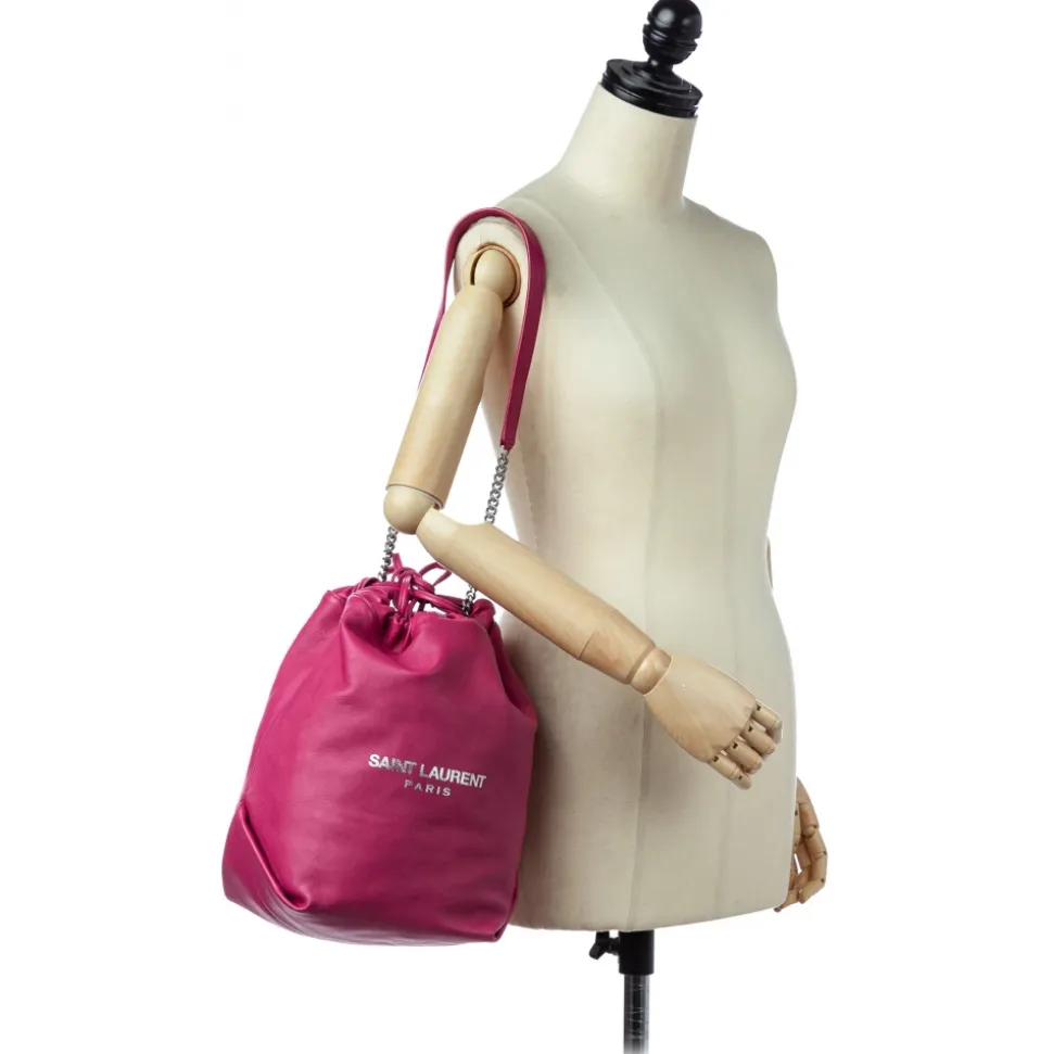 Yves Saint Laurent Vintage - Teddy Leather Bucket Bag - Pink - Leather Handbag - Luxury High Quality - Avvenice