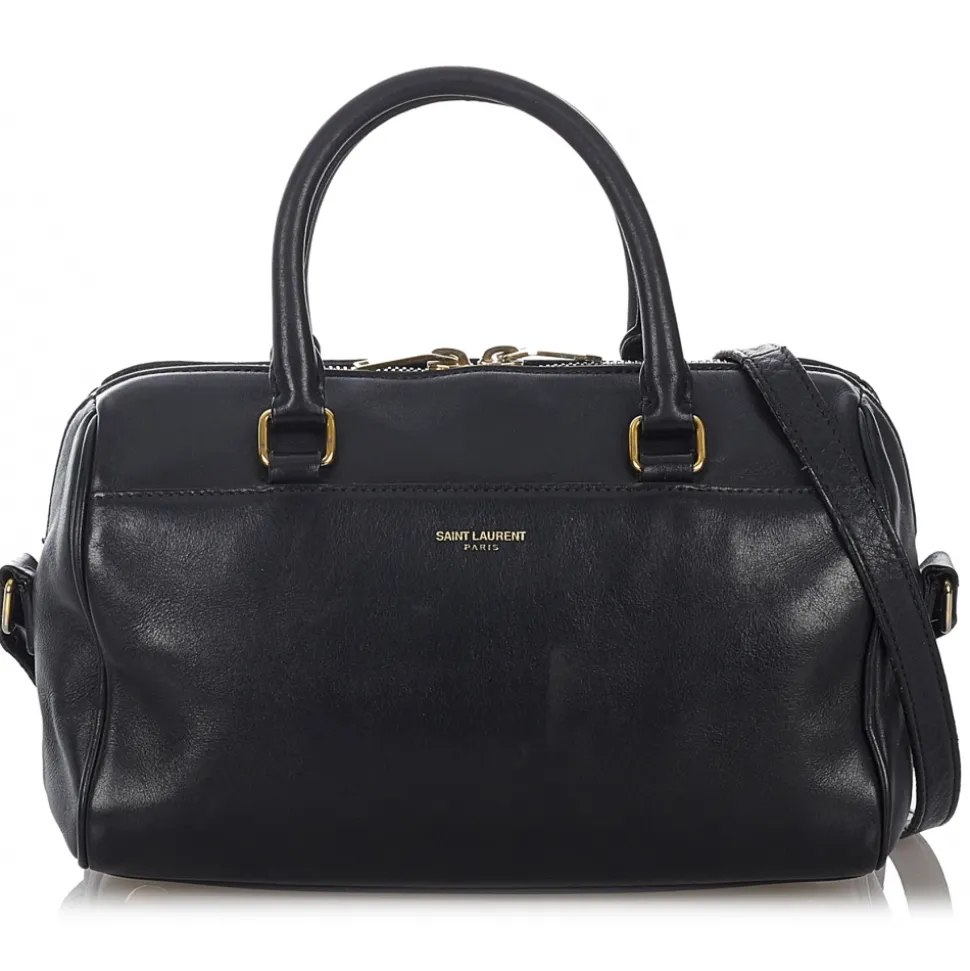 Yves Saint Laurent Vintage - Classic Baby Duffle Leather Satchel - Black - Leather Handbag - Luxury High Quality - Avvenice