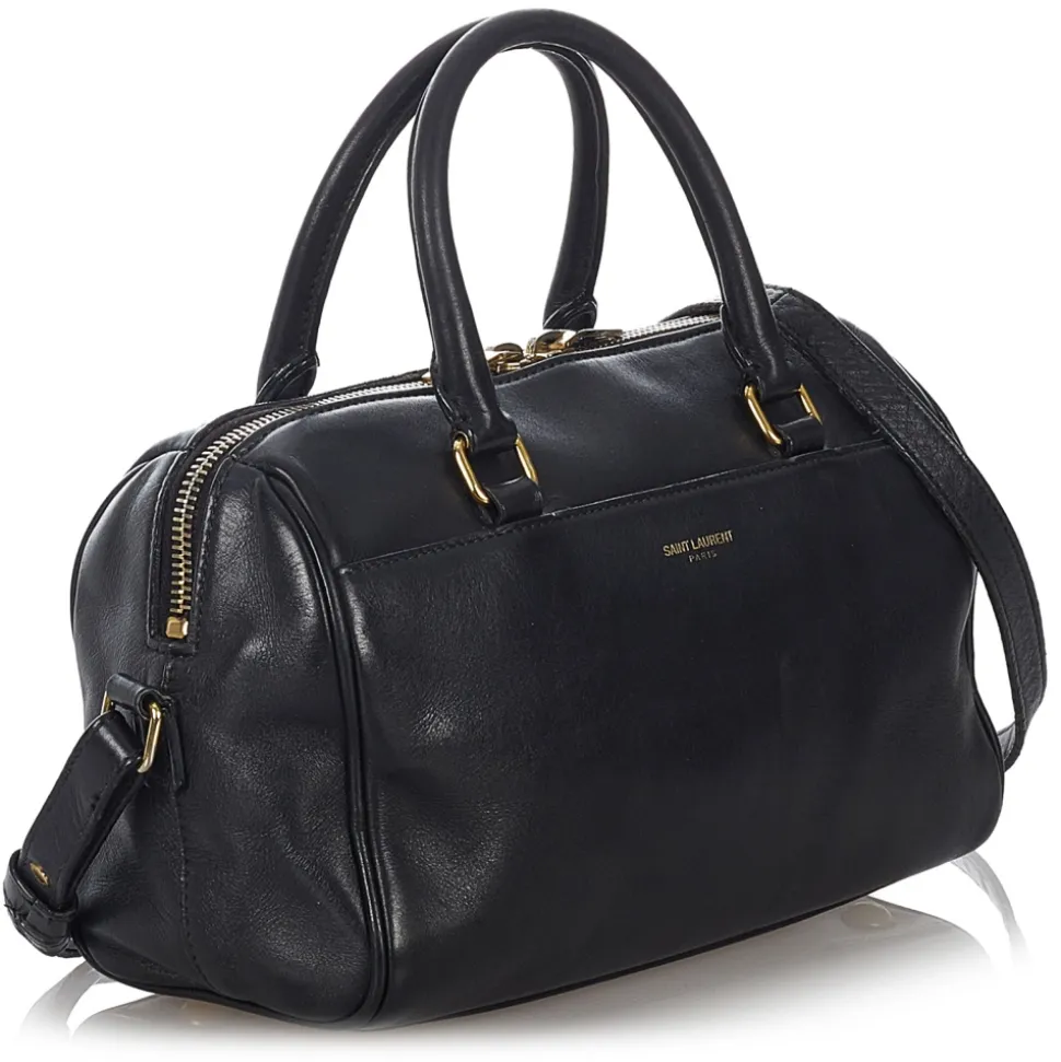 Yves Saint Laurent Vintage - Classic Baby Duffle Leather Satchel - Black - Leather Handbag - Luxury High Quality - Avvenice