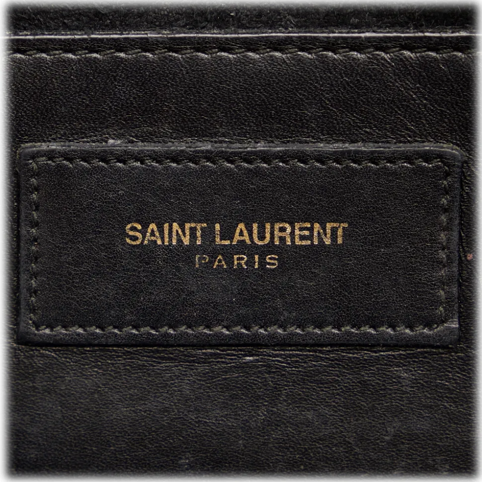 Yves Saint Laurent Vintage - Classic Baby Duffle Leather Satchel - Black - Leather Handbag - Luxury High Quality - Avvenice