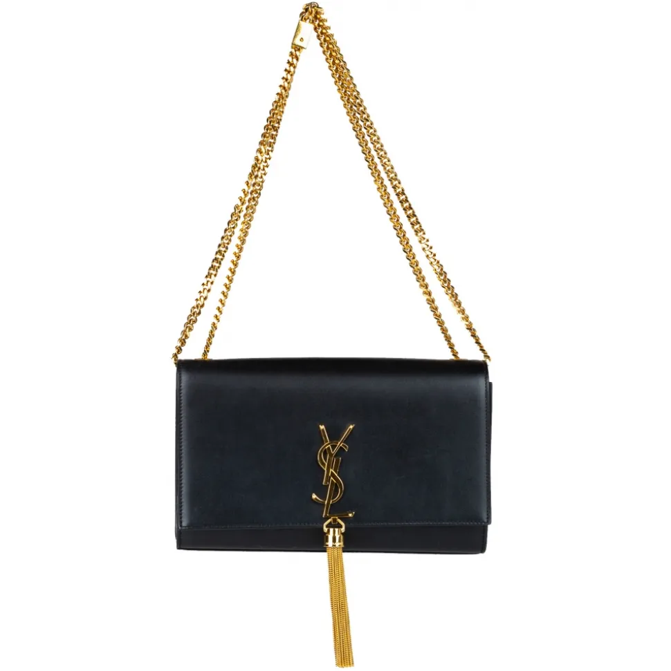 Yves Saint Laurent Vintage - Kate Leather Crossbody Bag - Black Gold - Leather Handbag - Luxury High Quality - Avvenice
