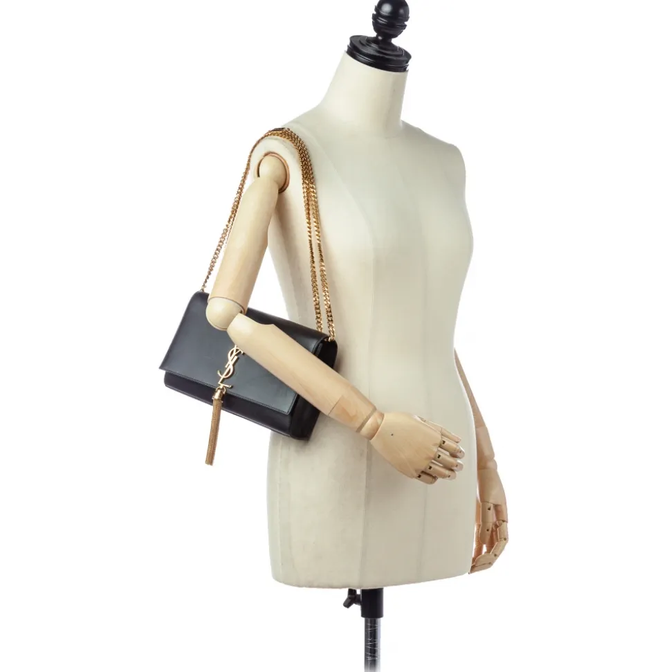 Yves Saint Laurent Vintage - Kate Leather Crossbody Bag - Black Gold - Leather Handbag - Luxury High Quality - Avvenice