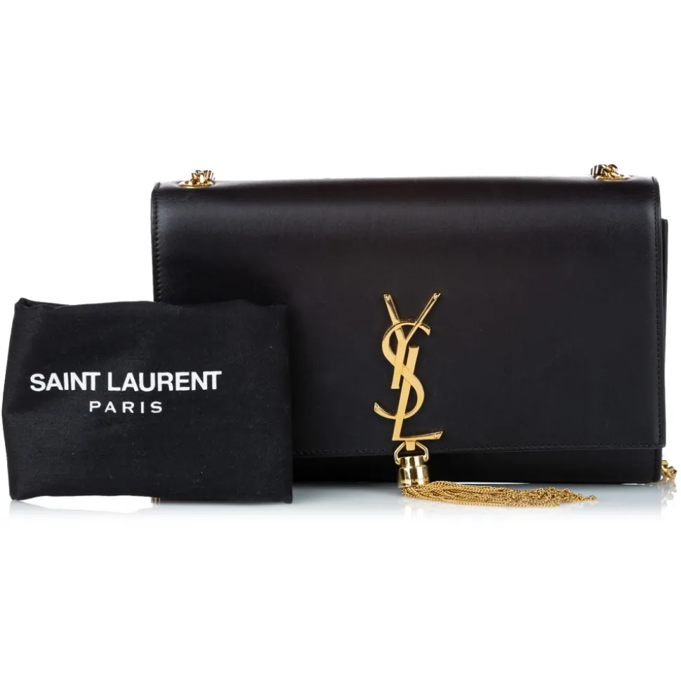 Yves Saint Laurent Vintage - Kate Leather Crossbody Bag - Black Gold - Leather Handbag - Luxury High Quality - Avvenice