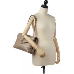 Yves Saint Laurent Vintage - LouLou Leather Shoulder Bag - Brown Beige - Leather Handbag - Luxury High Quality - Avvenice