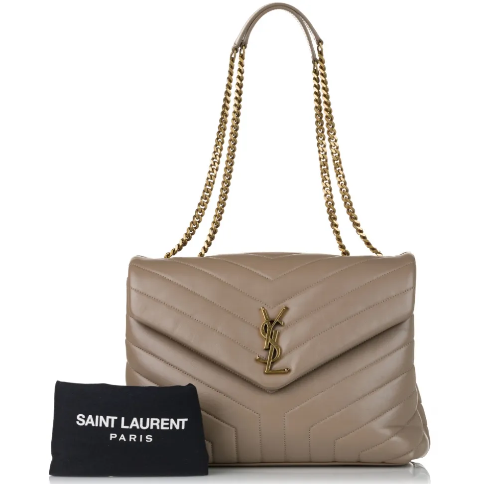 Yves Saint Laurent Vintage - LouLou Leather Shoulder Bag - Brown Beige - Leather Handbag - Luxury High Quality - Avvenice