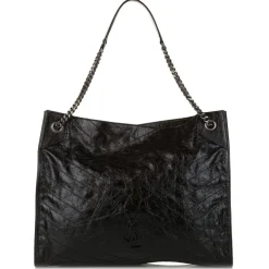 Yves Saint Laurent Vintage - Large Niki Patent Leather Tote Bag - Black - Leather Handbag - Luxury High Quality - Avvenice