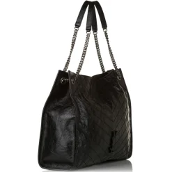 Yves Saint Laurent Vintage - Large Niki Patent Leather Tote Bag - Black - Leather Handbag - Luxury High Quality - Avvenice