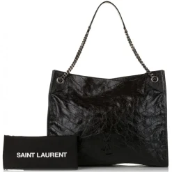 Yves Saint Laurent Vintage - Large Niki Patent Leather Tote Bag - Black - Leather Handbag - Luxury High Quality - Avvenice