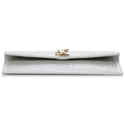 Yves Saint Laurent Vintage - Embossed Uptown Envelope Clutch - White - Leather Handbag - Luxury High Quality - Avvenice