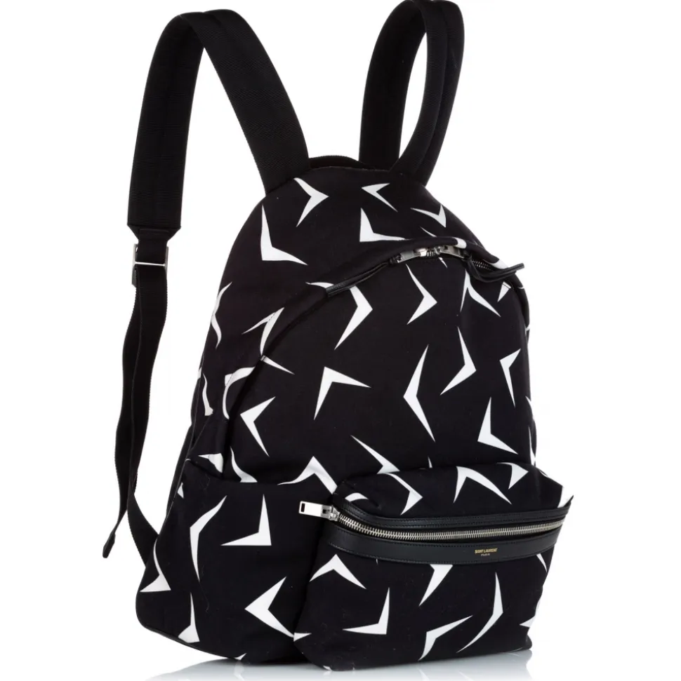 Yves Saint Laurent Vintage - Boomerang Printed Canvas Backpack - Black - Leather Backpack - Luxury High Quality - Avvenice