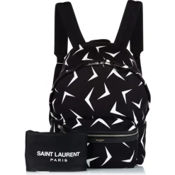 Yves Saint Laurent Vintage - Boomerang Printed Canvas Backpack - Black - Leather Backpack - Luxury High Quality - Avvenice