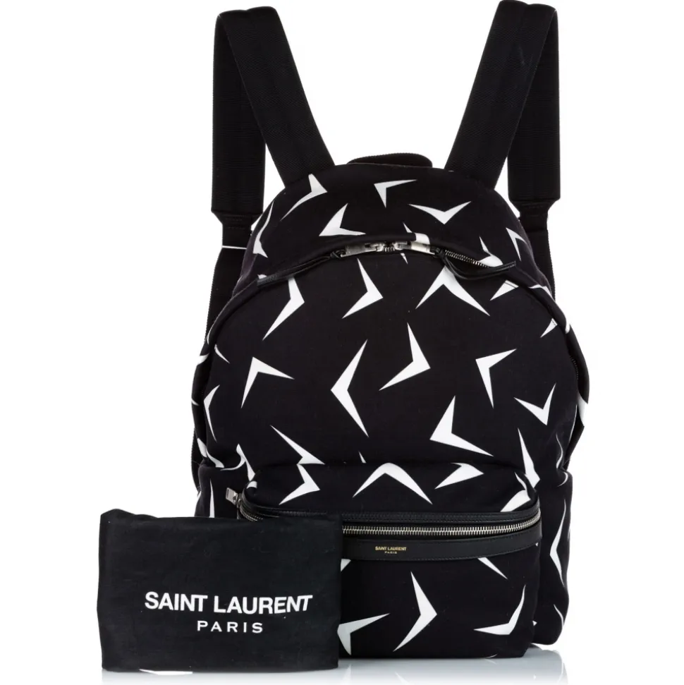 Yves Saint Laurent Vintage - Boomerang Printed Canvas Backpack - Black - Leather Backpack - Luxury High Quality - Avvenice