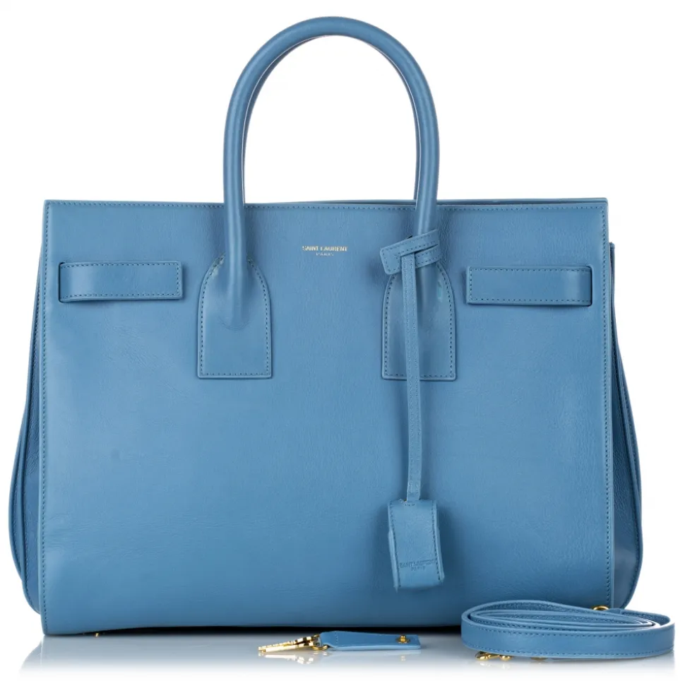 Yves Saint Laurent Vintage - Sac De Jour Leather Satchel - Light Blue - Leather Handbag - Luxury High Quality - Avvenice