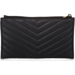 Yves Saint Laurent Vintage - Monogram Bill Pouch - Black - Leather Handbag - Luxury High Quality - Avvenice