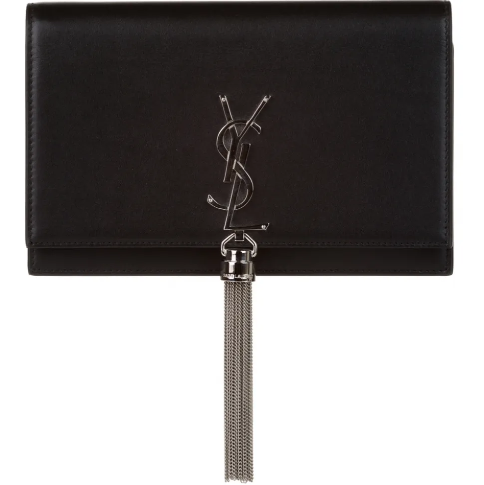 Yves Saint Laurent Vintage - Kate Leather Wallet on Chain - Black Silver - Leather Wallet - Luxury High Quality - Avvenice