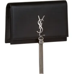 Yves Saint Laurent Vintage - Kate Leather Wallet on Chain - Black Silver - Leather Wallet - Luxury High Quality - Avvenice