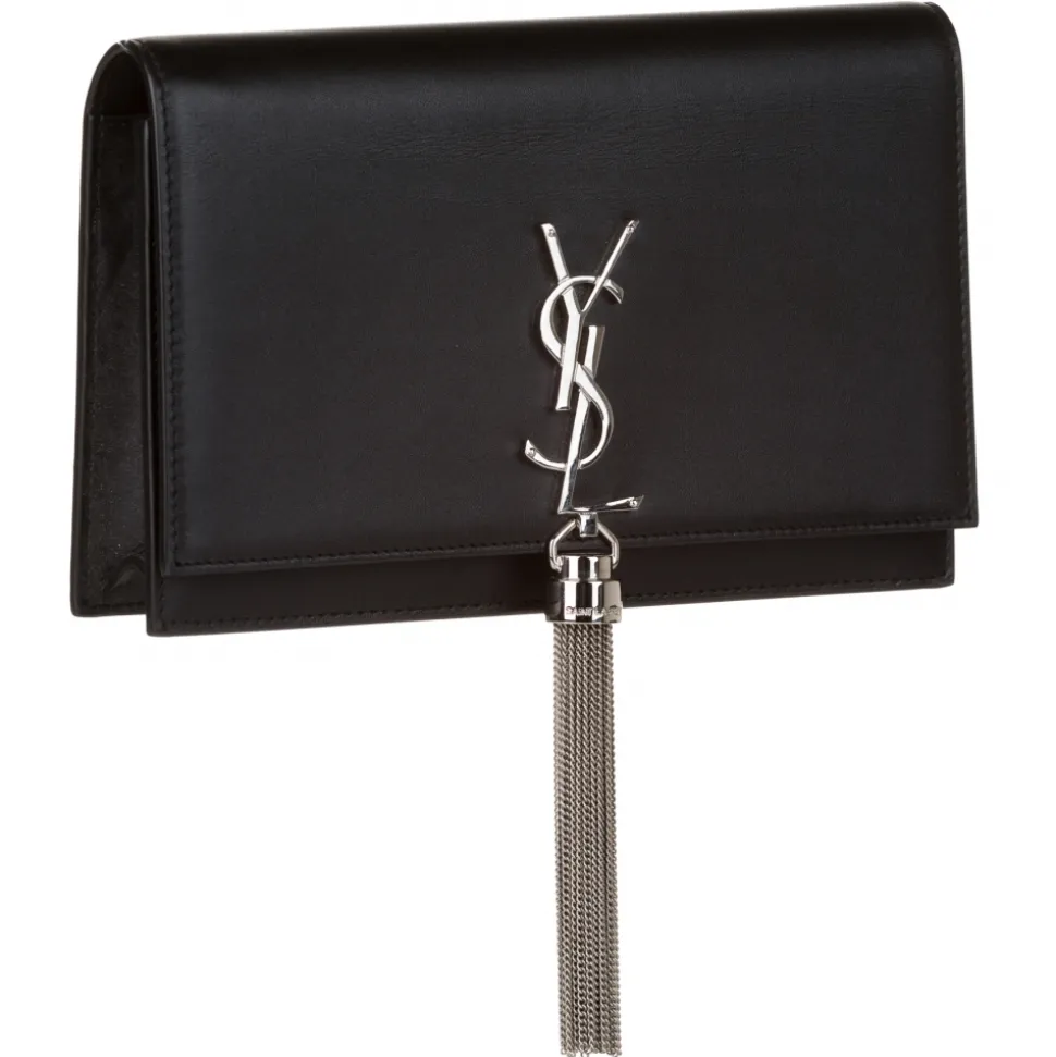 Yves Saint Laurent Vintage - Kate Leather Wallet on Chain - Black Silver - Leather Wallet - Luxury High Quality - Avvenice