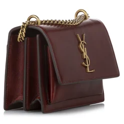 Yves Saint Laurent Vintage - Sunset Leather Crossbody Bag - Red Bordeaux - Leather Handbag - Luxury High Quality - Avvenice