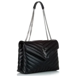 Yves Saint Laurent Vintage - LouLou Leather Shoulder Bag - Black - Leather Handbag - Luxury High Quality - Avvenice
