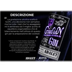 Zanin 1895 - GiuliaN Gin - Distilled - Adalet Unconventional Groove - Fabrizio Corona Official - Italian Original Botanical Gin - Avvenice